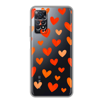 Силиконовый чехол на Xiaomi Redmi Note 11 Pro с принтом Сердечки Силиконовый чехол на Xiaomi Redmi Note 11 Pro с принтом Сердечки