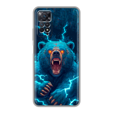 Силиконовый чехол на Xiaomi Redmi Note 11 Pro с принтом Медведь Силиконовый чехол на Xiaomi Redmi Note 11 Pro с принтом Медведь
