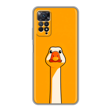 Силиконовый чехол на Xiaomi Redmi Note 11 Pro с принтом Смешная утка Силиконовый чехол на Xiaomi Redmi Note 11 Pro с принтом Смешная утка