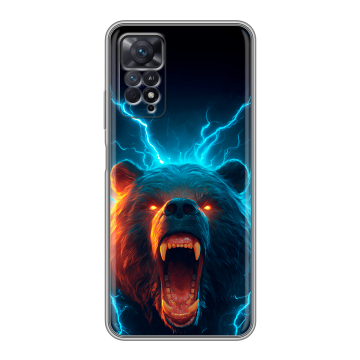 Силиконовый чехол на Xiaomi Redmi Note 11 Pro с принтом Медведь Силиконовый чехол на Xiaomi Redmi Note 11 Pro с принтом Медведь