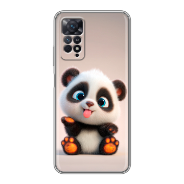 Силиконовый чехол на Xiaomi Redmi Note 11 Pro с принтом милая панда