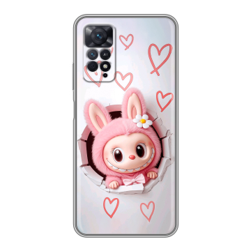 Силиконовый чехол на Xiaomi Redmi Note 11 Pro с принтом Labubu Лабубу Силиконовый чехол на Xiaomi Redmi Note 11 Pro с принтом Labubu Лабубу