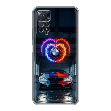 Силиконовый чехол на Xiaomi Redmi Note 11 Pro с принтом BMW БМВ