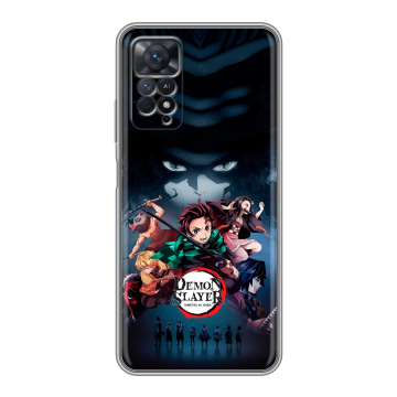 Силиконовый чехол на Xiaomi Redmi Note 11 Pro с принтом Demon Slayer Клинок рассекающий демонов