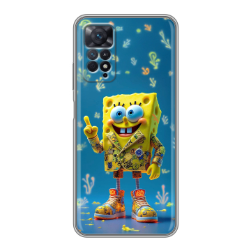 Силиконовый чехол на Xiaomi Redmi Note 11 Pro с принтом Спанч боб Спанчбоб