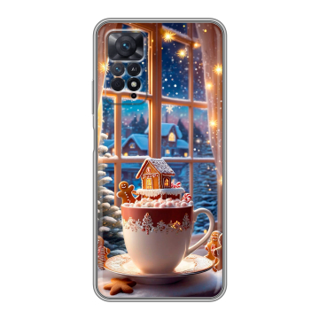 Силиконовый чехол на Xiaomi Redmi Note 11 Pro с принтом Новый год Силиконовый чехол на Xiaomi Redmi Note 11 Pro с принтом Новый год