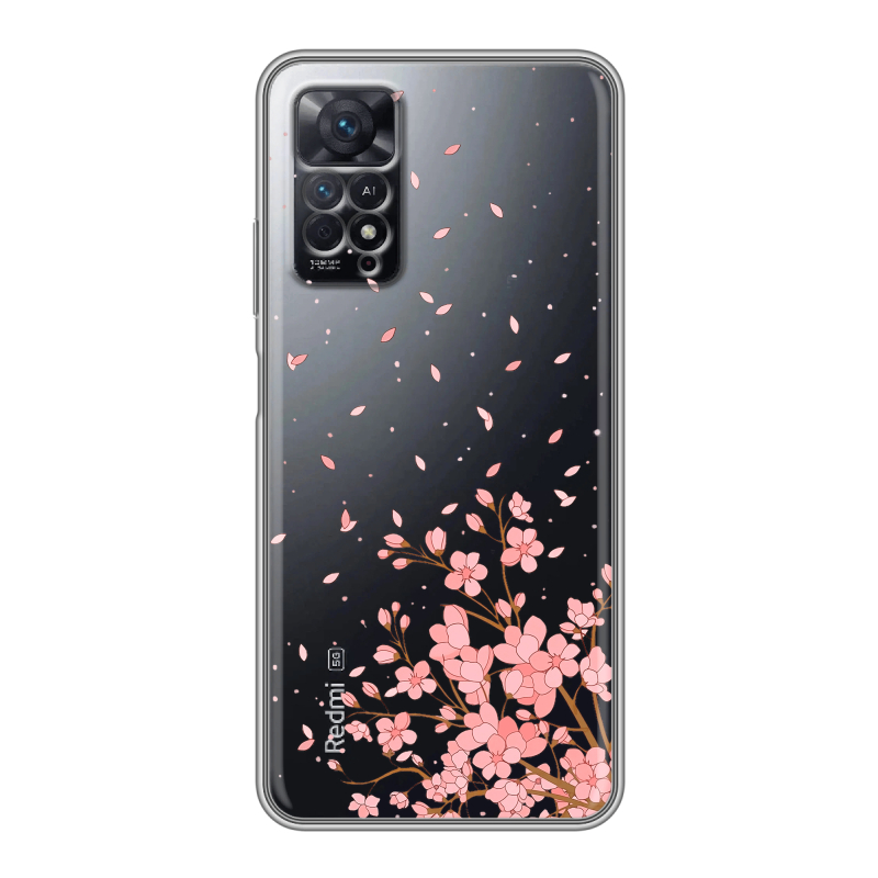 Силиконовый чехол на Xiaomi Redmi Note 11 Pro с принтом Ветка сакуры Силиконовый чехол на Xiaomi Redmi Note 11 Pro с принтом Ветка сакуры