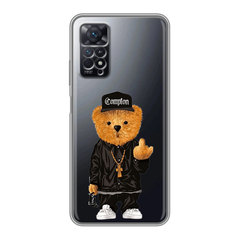 Силиконовый чехол на Xiaomi Redmi Note 11 Pro с принтом Плюшевый медведь Силиконовый чехол на Xiaomi Redmi Note 11 Pro с принтом Плюшевый медведь