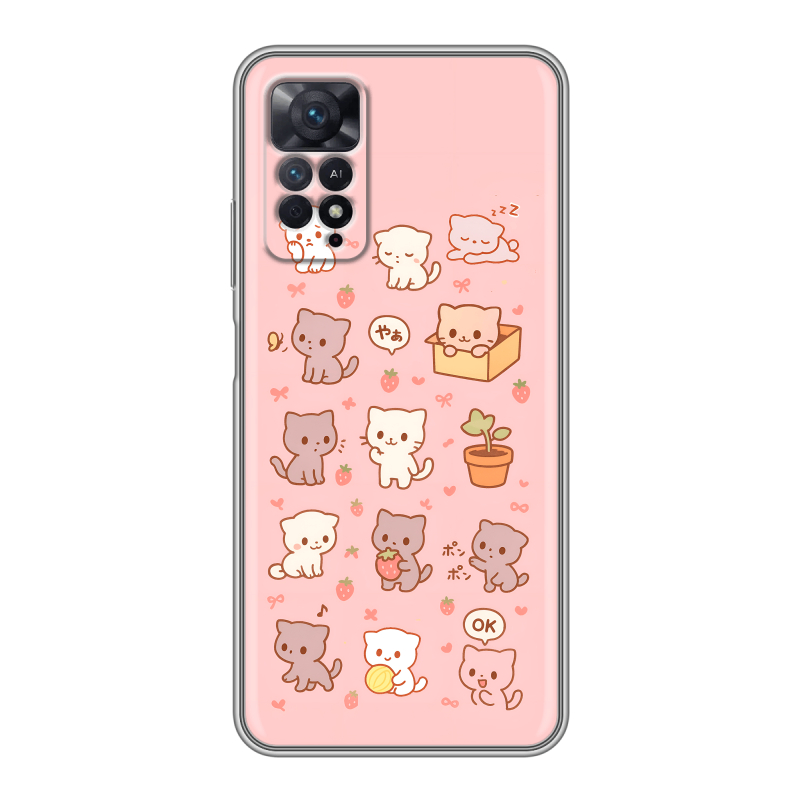 Силиконовый противоударный чехол на Xiaomi Redmi Note 11 Pro с принтом Hello Kitty Хелоу Кити Силиконовый противоударный чехол на Xiaomi Redmi Note 11 Pro с принтом Hello Kitty Хелоу Кити