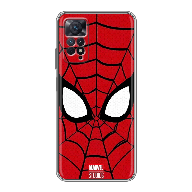 Силиконовый противоударный чехол на Xiaomi Redmi Note 11 Pro с принтом человек паук spiderman Силиконовый противоударный чехол на Xiaomi Redmi Note 11 Pro с принтом человек паук spiderman