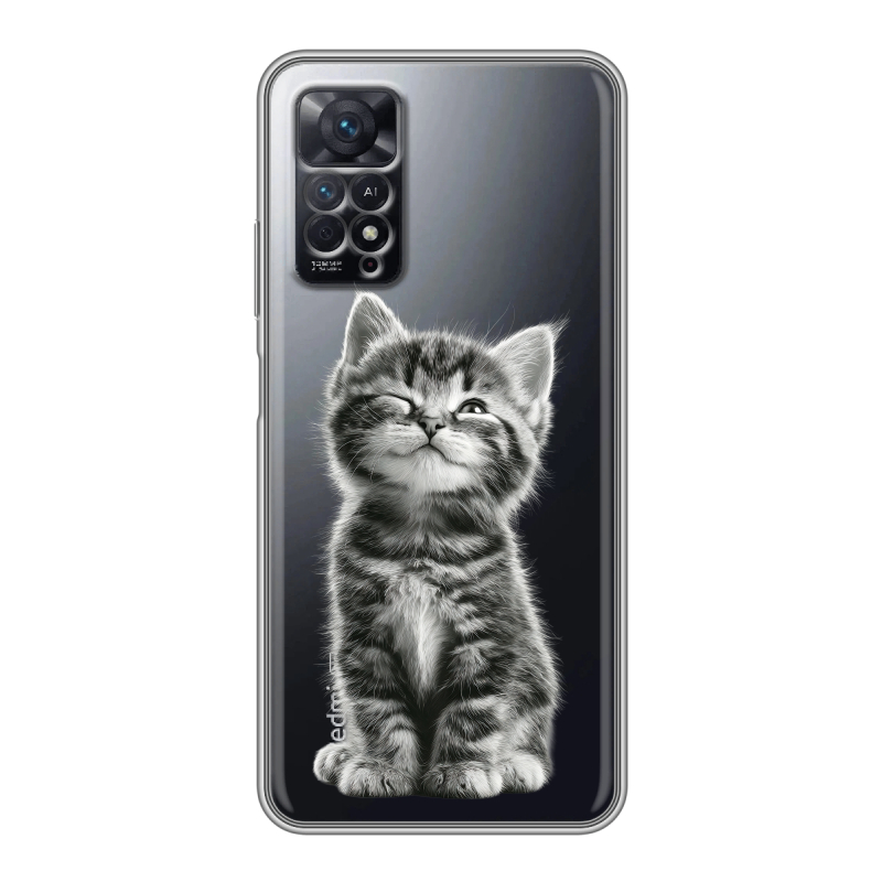 Силиконовый противоударный чехол на Xiaomi Redmi Note 11 Pro с принтом Котенок Силиконовый противоударный чехол на Xiaomi Redmi Note 11 Pro с принтом Котенок