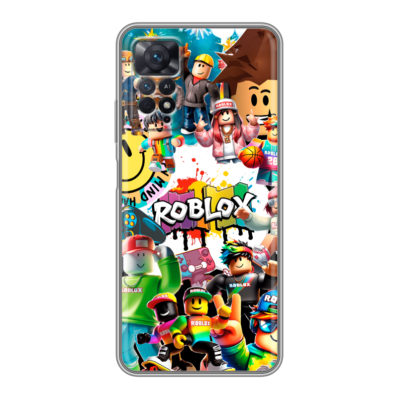 Силиконовый чехол на Xiaomi Redmi Note 11 Pro с принтом Roblox Роблокс Силиконовый чехол на Xiaomi Redmi Note 11 Pro с принтом Roblox Роблокс