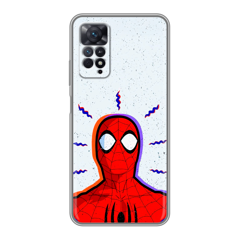 Силиконовый чехол на Xiaomi Redmi Note 11 Pro с принтом Spiderman Человек паук Силиконовый чехол на Xiaomi Redmi Note 11 Pro с принтом Spiderman Человек паук