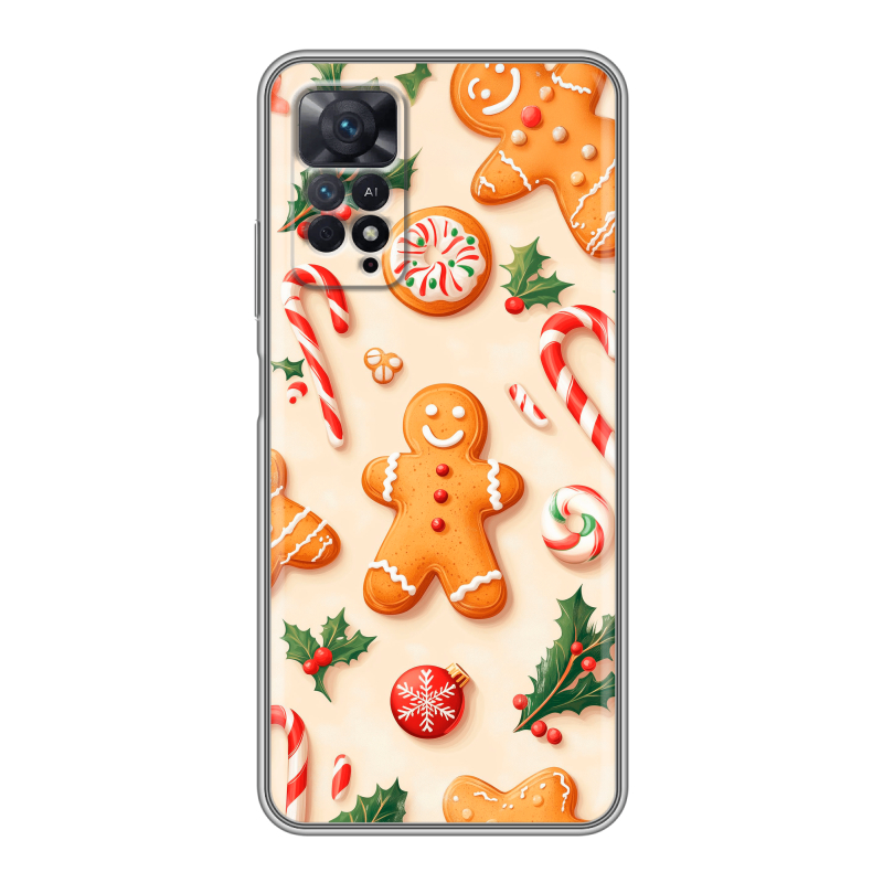 Силиконовый противоударный чехол на Xiaomi Redmi Note 11 Pro с принтом Новый год Силиконовый противоударный чехол на Xiaomi Redmi Note 11 Pro с принтом Новый год
