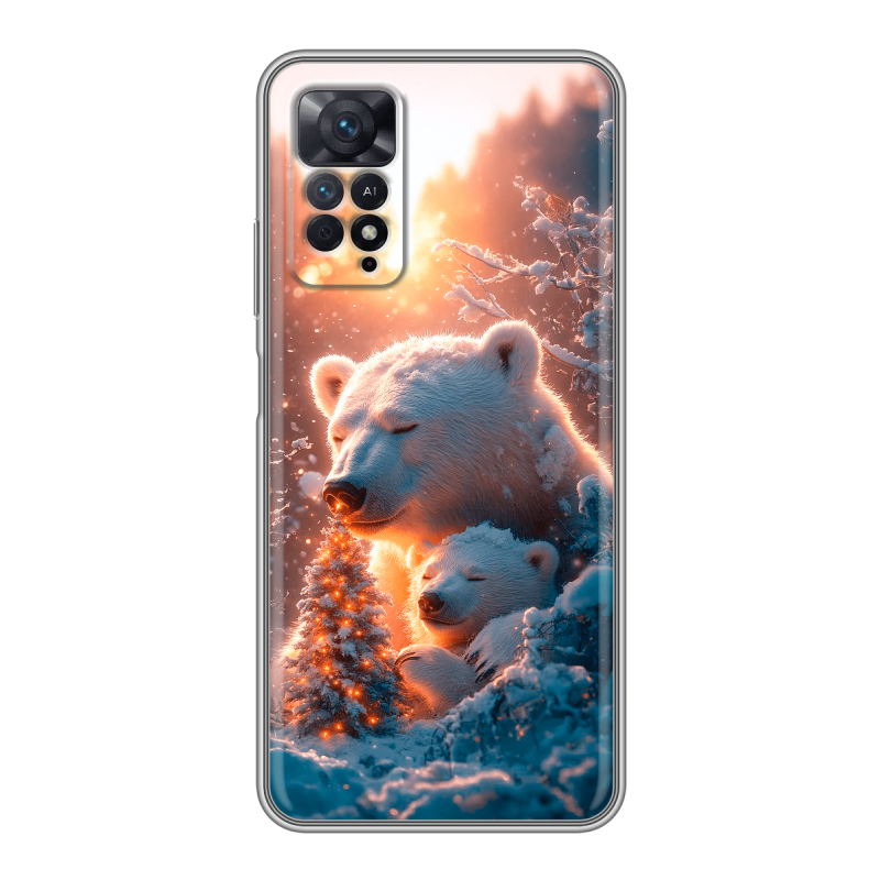 Силиконовый противоударный чехол на Xiaomi Redmi Note 11 Pro с принтом Новый год Силиконовый противоударный чехол на Xiaomi Redmi Note 11 Pro с принтом Новый год