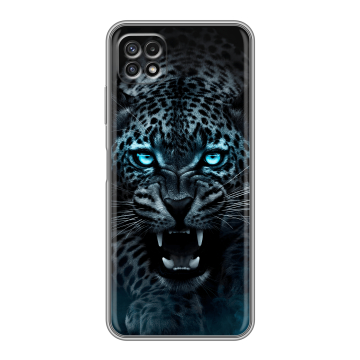 Силиконовый чехол на Samsung Galaxy A22s 5G с принтом Темный леопард Силиконовый чехол на Samsung Galaxy A22s 5G с принтом Темный леопард