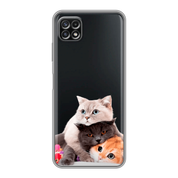 Силиконовый чехол на Samsung Galaxy A22s 5G с принтом Кошки Силиконовый чехол на Samsung Galaxy A22s 5G с принтом Кошки