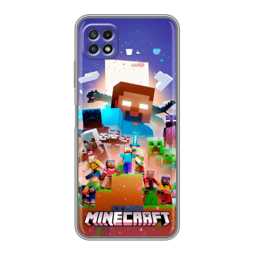 Силиконовый чехол на Samsung Galaxy A22s 5G с принтом Майнкрафт Minecraft