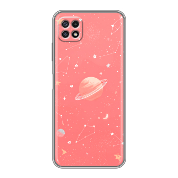 Силиконовый чехол на Samsung Galaxy A22s 5G с принтом Розовый космос