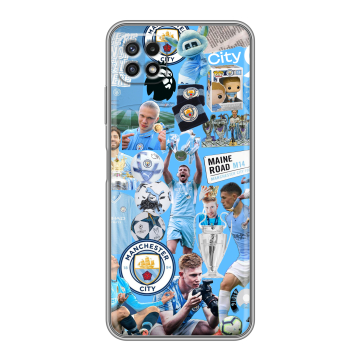 Силиконовый чехол на Samsung Galaxy A22s 5G с принтом Man City Манчестер Сити
