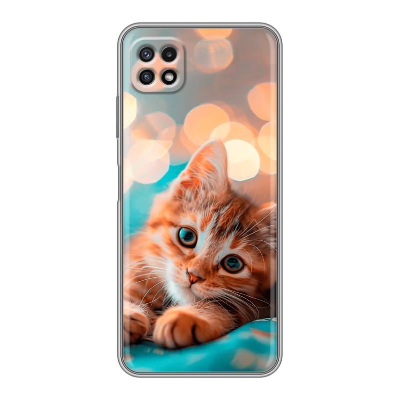Силиконовый чехол на Samsung Galaxy A22s 5G с принтом котик Силиконовый чехол на Samsung Galaxy A22s 5G с принтом котик