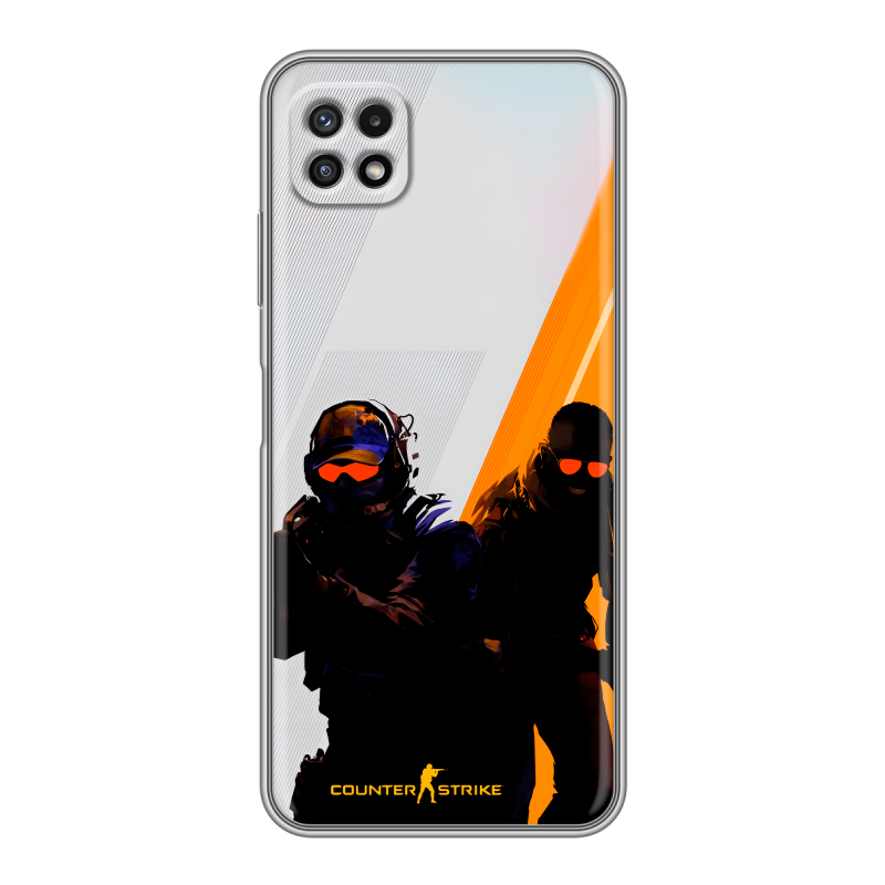 Силиконовый противоударный чехол на Samsung Galaxy A22s 5G с принтом Контер страйк Counter strike Силиконовый противоударный чехол на Samsung Galaxy A22s 5G с принтом Контер страйк Counter strike