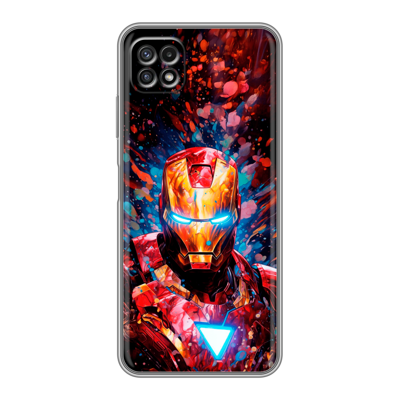 Силиконовый противоударный чехол на Samsung Galaxy A22s 5G с принтом Железный человек Ironman Силиконовый противоударный чехол на Samsung Galaxy A22s 5G с принтом Железный человек Ironman