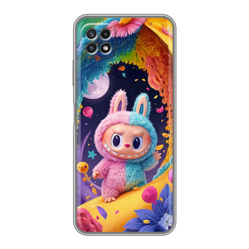 Силиконовый чехол на Samsung Galaxy A22s 5G с принтом Labubu Лабубу Силиконовый чехол на Samsung Galaxy A22s 5G с принтом Labubu Лабубу