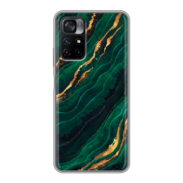 Силиконовый чехол на Xiaomi Poco M4 Pro 5G с принтом Мрамор зеленое золото Силиконовый чехол на Xiaomi Poco M4 Pro 5G с принтом Мрамор зеленое золото