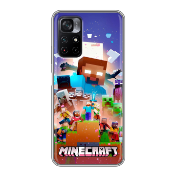 Силиконовый чехол на Xiaomi Poco M4 Pro 5G с принтом Майнкрафт Minecraft
