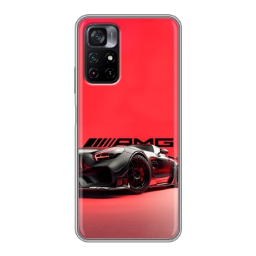 Силиконовый чехол на Xiaomi Poco M4 Pro 5G с принтом Мерседес Mercedes AMG