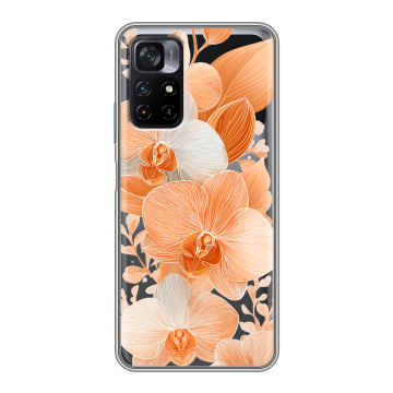 Силиконовый чехол на Xiaomi Poco M4 Pro 5G с принтом Бежевые цветы