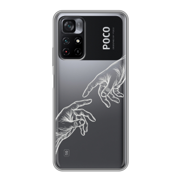 Силиконовый чехол на Xiaomi Poco M4 Pro 5G с принтом Сотворение мира