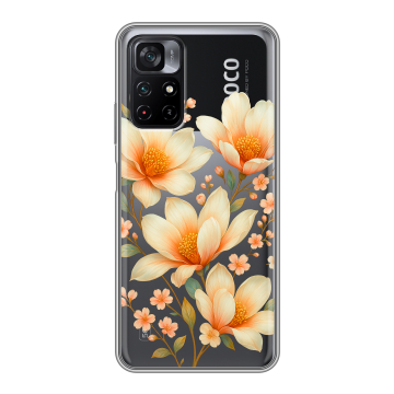 Силиконовый чехол на Xiaomi Poco M4 Pro 5G с принтом Цветы