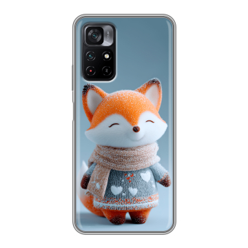Силиконовый чехол на Xiaomi Poco M4 Pro 5G с принтом Лиса