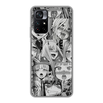 Силиконовый чехол на Xiaomi Poco M4 Pro 5G с принтом Ahegao Ахегао Аниме Силиконовый чехол на Xiaomi Poco M4 Pro 5G с принтом Ahegao Ахегао Аниме