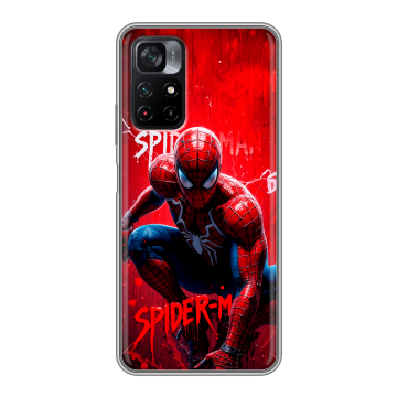Силиконовый чехол на Xiaomi Poco M4 Pro 5G с принтом Spiderman Человек паук