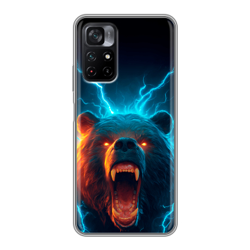 Силиконовый чехол на Xiaomi Poco M4 Pro 5G с принтом Медведь Силиконовый чехол на Xiaomi Poco M4 Pro 5G с принтом Медведь