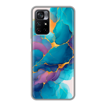 Силиконовый чехол на Xiaomi Poco M4 Pro 5G с принтом Мрамор блестки Силиконовый чехол на Xiaomi Poco M4 Pro 5G с принтом Мрамор блестки
