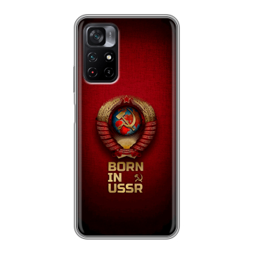 Силиконовый чехол на Xiaomi Poco M4 Pro 5G с принтом Флаг Герб СССР Силиконовый чехол на Xiaomi Poco M4 Pro 5G с принтом Флаг Герб СССР