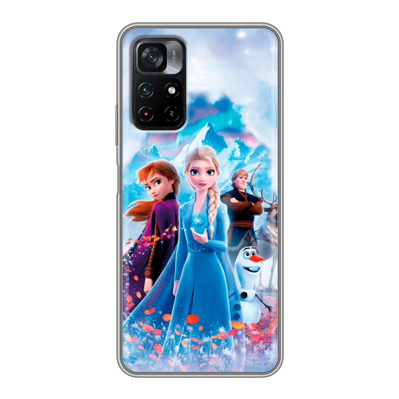 Силиконовый чехол на Xiaomi Poco M4 Pro 5G с принтом Холодное сердце Frozen Силиконовый чехол на Xiaomi Poco M4 Pro 5G с принтом Холодное сердце Frozen