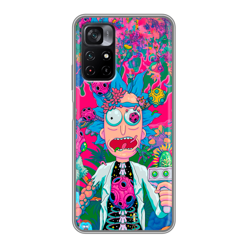 Силиконовый противоударный чехол на Xiaomi Poco M4 Pro 5G с принтом Рик и Морти Rick Morty Силиконовый противоударный чехол на Xiaomi Poco M4 Pro 5G с принтом Рик и Морти Rick Morty