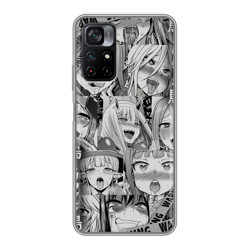 Силиконовый чехол на Xiaomi Poco M4 Pro 5G с принтом Ahegao Ахегао Аниме Силиконовый чехол на Xiaomi Poco M4 Pro 5G с принтом Ahegao Ахегао Аниме
