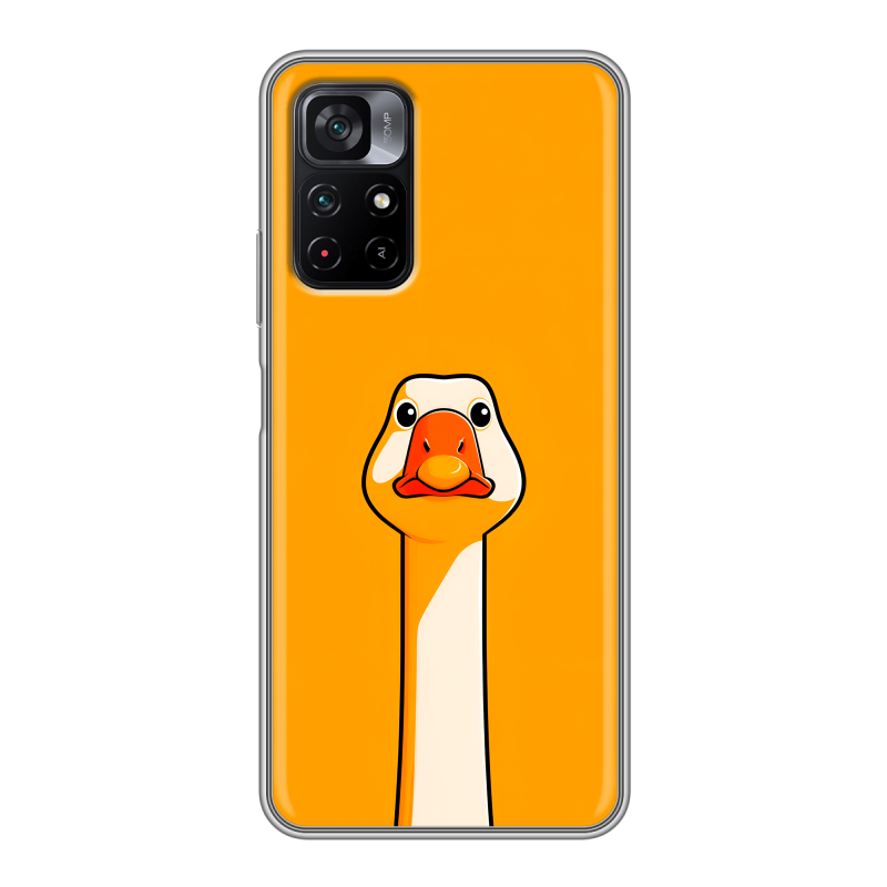 Силиконовый противоударный чехол на Xiaomi Poco M4 Pro 5G с принтом Смешная утка Силиконовый противоударный чехол на Xiaomi Poco M4 Pro 5G с принтом Смешная утка