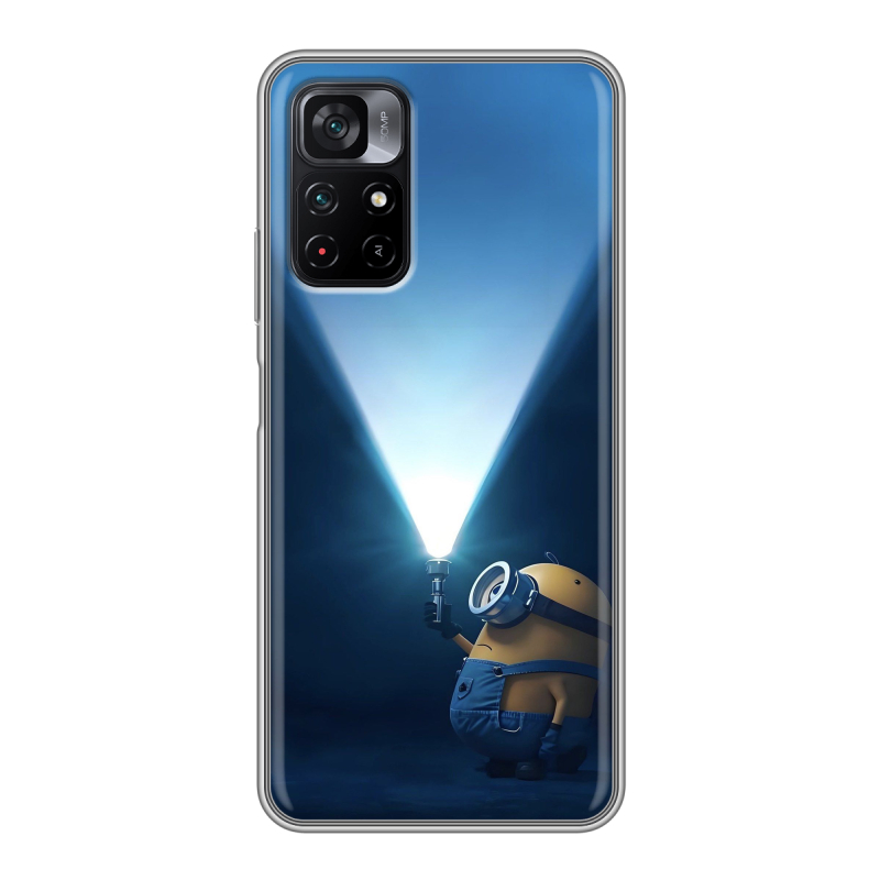 Силиконовый противоударный чехол на Xiaomi Poco M4 Pro 5G с принтом Миньоны Силиконовый противоударный чехол на Xiaomi Poco M4 Pro 5G с принтом Миньоны