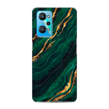 Силиконовый чехол на Realme GT Neo 2 с принтом Мрамор зеленое золото Силиконовый чехол на Realme GT Neo 2 с принтом Мрамор зеленое золото