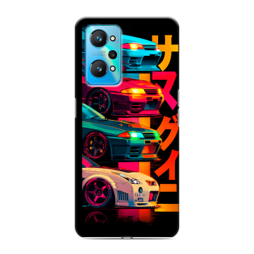 Силиконовый чехол на Realme GT Neo 2 с принтом Гоночные машины