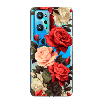 Силиконовый чехол на Realme GT Neo 2 с принтом Розы