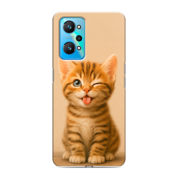 Силиконовый чехол на Realme GT Neo 2 с принтом котенок