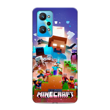 Силиконовый чехол на Realme GT Neo 2 с принтом Майнкрафт Minecraft Силиконовый чехол на Realme GT Neo 2 с принтом Майнкрафт Minecraft